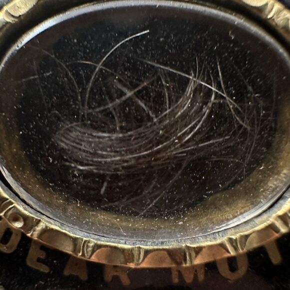 Antique Mourning Hair Locket Dear Mother Brooch - Picture 5 of 7